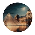 thumbnail image 4 of Acheng Louvre Pyramid Historical Palace Buildings Illuminated Architecture Round Tablecloth 100% Polyester Fiber Table Cloth 42-46, 4 of 8