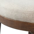 thumbnail image 4 of Christopher Knight Home 33"H Wooden Beige Upholstered Counter Stools with Round Seat, Walnut Finish, Set of 4, 4 of 9
