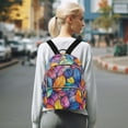 thumbnail image 7 of FORMRS Mini Backpack Purse for Women Travel Daypack Casual Shoulder Bag, Colorful Leaves, 7 of 7
