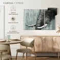 thumbnail image 4 of Elephant Stock Elephant On Textured Wood Wall Art - Horizontal Multi Panel Canvas - Living Room Wall Decor - Animal Multi Panel - Brown And Gray Decor - 23" x 14", 4 of 4
