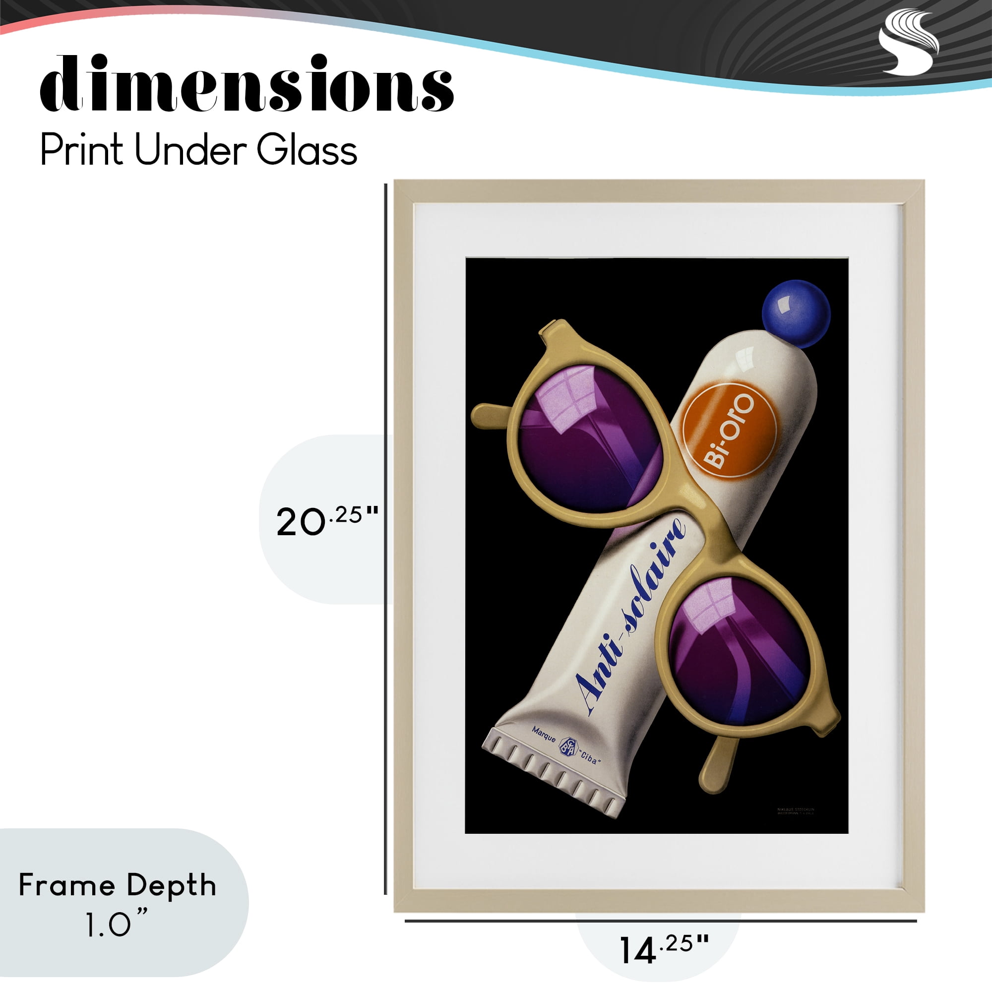 Stupell Industries Sunblock & Sunglasses Birch Framed Print Under Glass, design by Print Collection