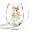 thumbnail image 5 of HAJA GP Halloween Ghost Pumpkin Print Stemless Wine Glass Cute Clear Glass Tumbler Cup for Party Decor (Style D), 5 of 7