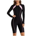 thumbnail image 2 of Aboser Womens UPF 50 Surf Rash Guard One Piece Long Sleeve Swimsuits Athletic Sun Protection Swimwear Zipper Front Boyleg Bathing Suit, 2 of 7