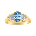 thumbnail image 1 of Diamond & Blue Topaz Ring Set In 14K Yellow Gold Diamond Wings Design, 1 of 1
