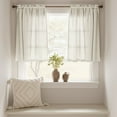thumbnail image 3 of Curtainking Farmhouse Small Window Treatment 26x24 inch Bathroom Rod Pocket Semi-Sheer Cafe Curtains, Set of 2 Panels, 3 of 10