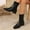Black, variant on Womens Brown PU Faux Leather Ankle Boots - Size 40, Square Toe Block Heel, Rear Zipper, Comfortable All-Day Wear for Casual & Work