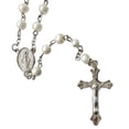 thumbnail image 3 of Catholic Chapelet Perles Blanches 6mm avec Vinyle Blanc et accent Doré (Perle Blanche), 3 of 10