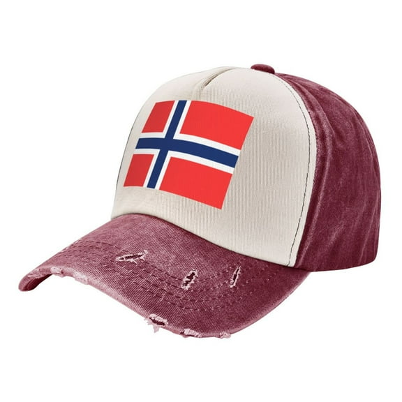 Men Women Norway Flag Distressed Twill Cotton Baseball Cap Vintage Adjustable Dad Hat