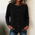 thumbnail image 5 of Knit Cardigan for Women & Plus Size, Fall Cozy Button Down Crewneck Long Sleeve Relaxed Classic Elegant Sweater, XS-4XL, 5 of 5