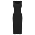 thumbnail image 4 of AherBiu Robes Côtelées Sans Manches Col Rond Été Robe Débardeur pour Femmes Fendue Slim Robes d'Été, 4 of 6