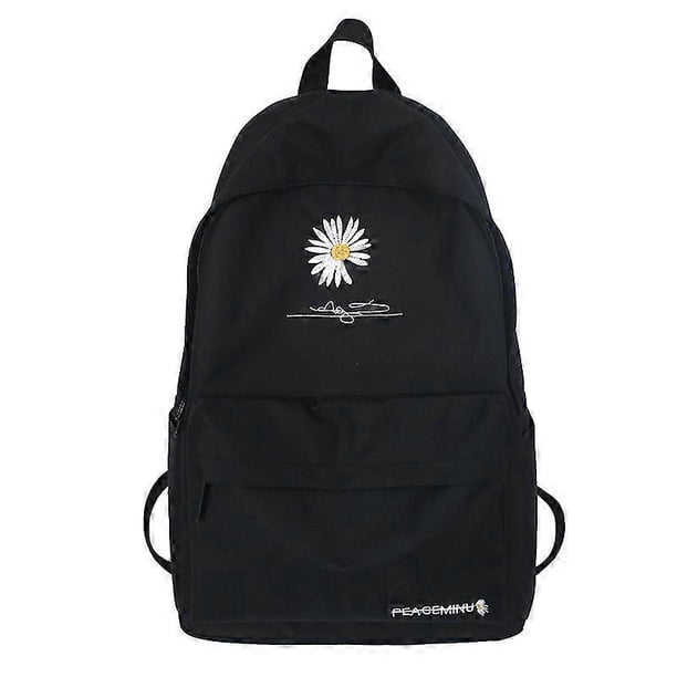 Mochila de lona con diseño de margaritas pequeñas para estudiantes de secundaria