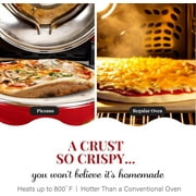 Piezano Pizza Oven & Grill Indoor Pizza Maker Machine Pizza Cooker 12 for Kitchen Countertop Electric Up To 800°F Red