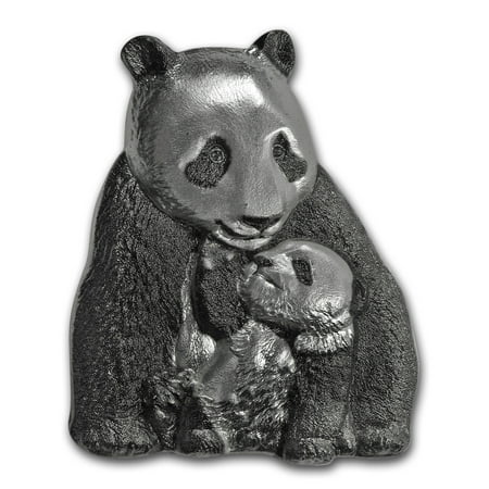 2017 Cook Islands 88 gram Silver Antique Finish Lucky Panda