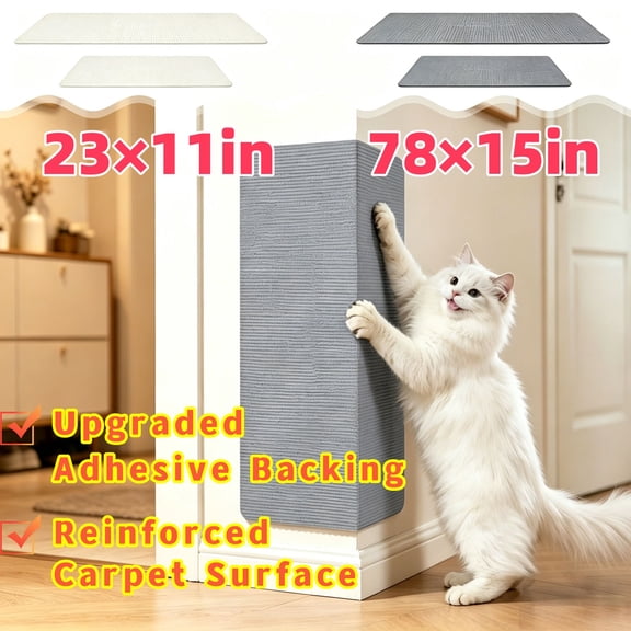 Wall Cat Scratcher for Indoor Cats,23"x12" Corner Cat Scratcher,Cat Scratch Pad Furniture Protector for Door & Wall,Couch, Durable Cat Scratching Board Easy Mount, Black