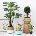 thumbnail image 2 of POINTERTECK [Big Save!] Handmade Flower Basket Foldable Wickerwork Storage Basket Hanging Decorative Baskets Garden Flower Pot Rattan Planter Seagrass Home Storage Decor Basket, 2 of 6