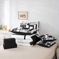 thumbnail image 3 of Erosebridal Black White And Grey Comforter Set 7 Piece Queen For Adults Men,Abstract Geometric Bedding Set Geometry Square Striped Bed In A Bag Simple Lines Bed Set Modern Bedroom Decor, 3 of 5