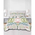 thumbnail image 3 of Boho Green Flower Queen Size Down Alternative Comforter, Lightweight Comforter Quilt Bedding Set with Pillow Shams Botanical Watercolor Leaf Floral All Seasons Bed Comforter Duvet Insert 90"x96", 3 of 7