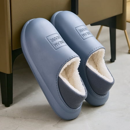 

Winter Indoor Plus Plush Anti-Slip Package with Cotton Shoes Waterproof Cotton Slippers Female
