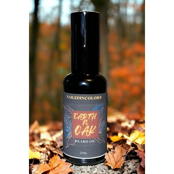 Earth N Oak by NailedInColor®-Men's Scented Beard Oil- Skin Conditioning-Beard Grooming-Smoothing-Alcohol Free