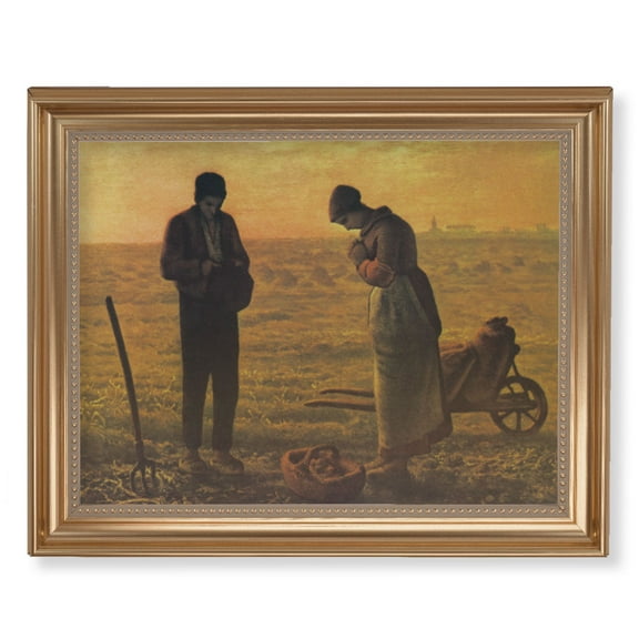 The Angelus Picture Framed Wall Art Decor Extra Large, Classic Gold-Leaf Fluted Frame with Beaded Lip