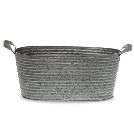 - Garden Winds Jillian Long Oblong Galvanized Metal Ridge Container - Lrg 13in