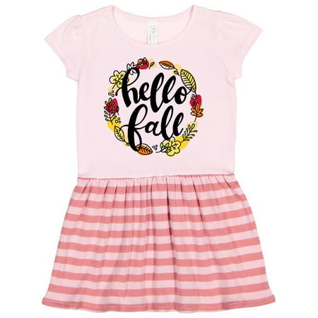 

Inktastic Hello Fall with Leaf Wreath Gift Toddler Girl Dress