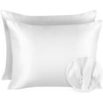 thumbnail image 3 of Blissford Luxury White Satin Pillowcase with Zipper Closure, Queen 2-Pack, 3 of 6