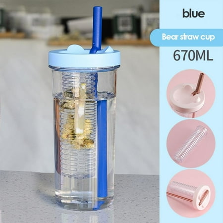 

Xmarks Juice Cup Water Bottle with Straw 22oz Portable Clear Large Capacity for Tea And Water