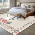 thumbnail image 4 of Happy Easter Area Rugs 5'x7', Washable Small Throw Rugs for Laundry Room Playroom, Bow Bunny Colorful Eggs Flowers Vines Indoor Outdoor Rug Non-Slip Low Pile Carpet Runner Reversible Floor Mats, 4 of 8