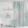 thumbnail image 4 of Aqua White Waterproof Fabric Shower Curtain,Abstract Grey Chrysanthemum Flower Floral Waterproof Fabric Shower Curtain for Bathroom Curtains Bathtubs Shower Curtains with 12 Hooks Standard 72x72, 4 of 8
