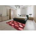 thumbnail image 4 of Ahgly Company Indoor Round Patterned Cranberry Red Area Rugs, 3' Round, 4 of 6