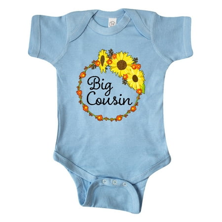 

Inktastic Big Cousin Sunflower Wreath Gift Baby Boy or Baby Girl Bodysuit
