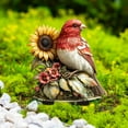 thumbnail image 1 of Red Bird Sunflower Acrylic Floor Insertion 11.8x9.2in Garden Flower Pot Decor, 1 of 6