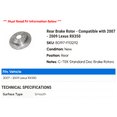 thumbnail image 2 of Rear Brake Rotor - Compatible with 2007 - 2009 RX350 2008, 2 of 2