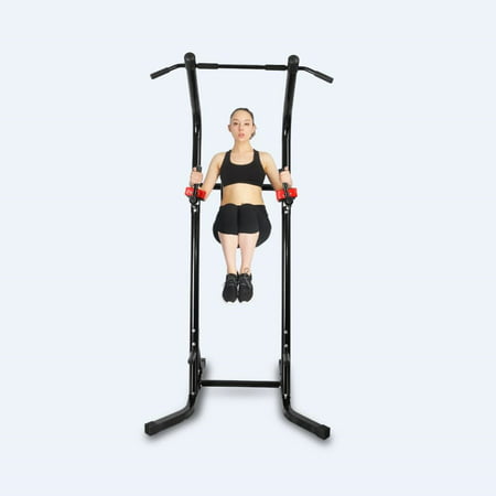 CRYSTAL Adjustable Power Tower w/ with Push Up, Pull Up, and Dip Stations Strength Muscle Training Fitness Workout Exercise Machine for Home Gym Office,