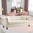 thumbnail image 2 of Modern Beige Velvet 3-seater Combination Sofa (W834S00063) with Solid Wood Frame, 2 of 22