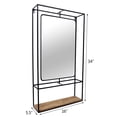 thumbnail image 5 of Rectangular Wall Mounted Shelf for Home Decor - Round Hanging Wood Wall Mirror Storage Organizer for Entryway, Bathroom, or Living Room - Storage Organizer Accent for Study - 36", Brown & Black, 5 of 13