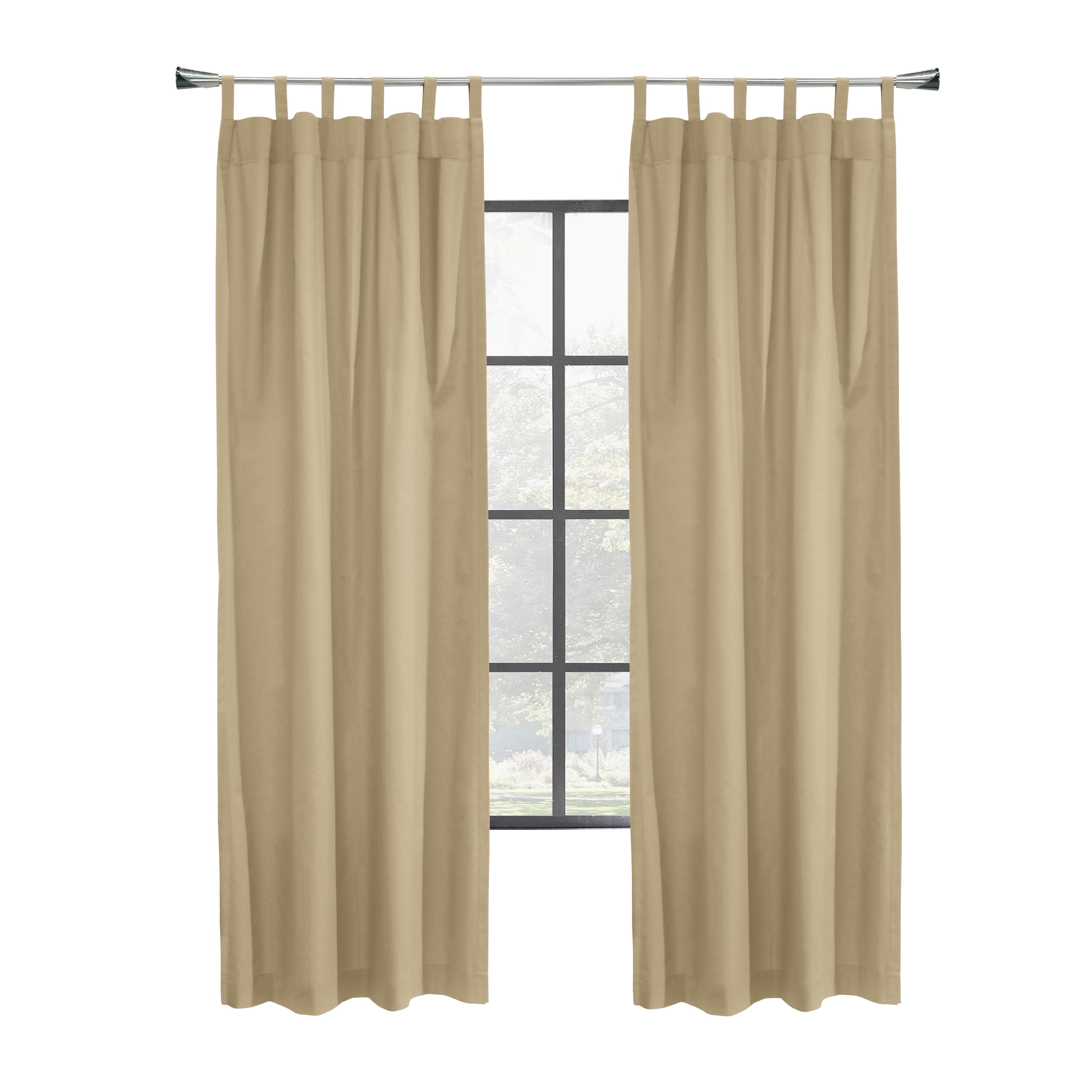 Winmate Topsions 3-way Header Insulated Curtain Panel Pair each 80" x 84" in Khaki