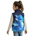 thumbnail image 2 of Uorisanigo Girls Boys Fleece Jacket Vest Lightweight Full Zipper Sleeveless Blue Dragon Starry Vest Jacket with Pockets Fall Winter Warm Outwear Kids Outdoor Layering, 2 of 7