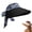 Black, variant on Scarf Accent Visor, Wide Brim Sun Hat with Integrated Scarf, Adjustable Lightweight Summer Beach Cap