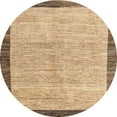 thumbnail image 1 of Ahgly Company Machine Washable Indoor Round Abstract Light Brown Area Rugs, 7' Round, 1 of 7