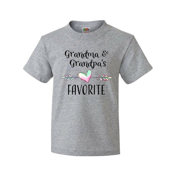 Inktastic Grandma and Grandpas Favorite- Heart Grandchild Youth T-Shirt