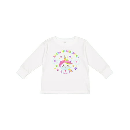 

Inktastic My Nana and Papa Love Me with Cute Rainbow Unicorn Gift Toddler Boy or Toddler Girl Long Sleeve T-Shirt
