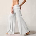 thumbnail image 5 of Coral Fold Over Yoga Pants 2026 Wide Leg Loose Fit Lounge Pant with Ruched Waist Stretchy Baggy Sports Leggings White XXL, 5 of 8