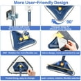 thumbnail image 5 of 80" Wall Mop Cleaner with Long Handle,  5-in-1 Walls Cleaner Mops with Squeegee Chenille Microfiber Pad Brush Scraper, 360°Multifunctional Wall Washer Mop for Painted Spring Cleaning Wall Floor, 5 of 7