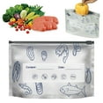 thumbnail image 2 of 10PCs Aluminum Foil Freezer Bags Reusable Storage and Preservation Slider Bags with Label Seafood Pattern Design Sealed Bag for Vegetable Meat, 2 of 9