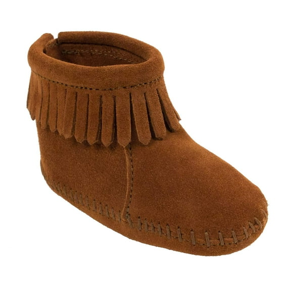 Minnetonka Bottine à Rabat Arrière (Bébé/tout-Petit), Marron, 3 m US Bébé