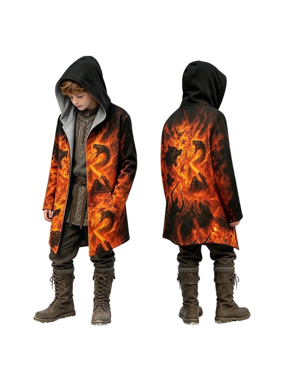 Jesus Hoodies for Kids Open Front Lightweight Jackets Fashion Cool Winter Clothing Black 4-5 Years
