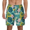 thumbnail image 2 of Picia Tropical Floral pattern Mens Swim Trunks with Compression Liner Stretch Beach Shorts Quick Dry with Zipper Pockets No-Chafing Board Shorts-3X-Large, 2 of 9