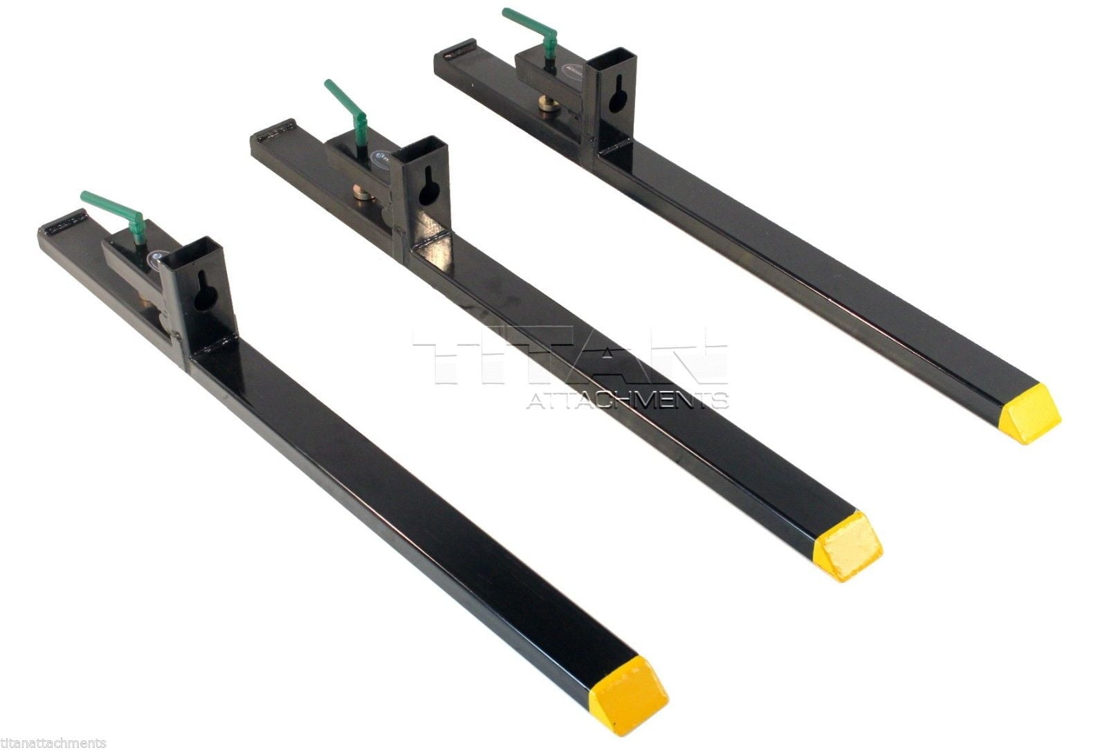 Titan 3 Clamp On Pallet Forks Loader Bucket Skid Tractor 5000 lb Capacity Chain by Titan Attachments